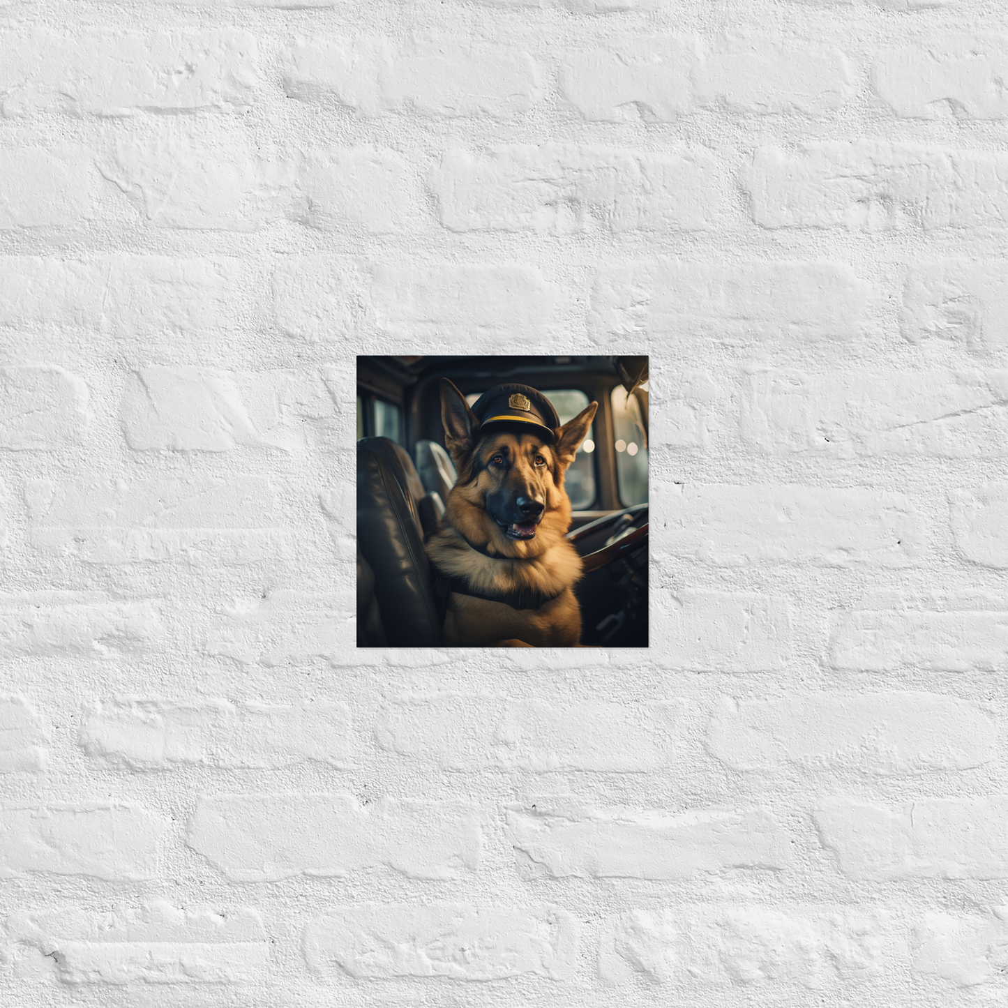 German Shepherd Bus Driver Poster