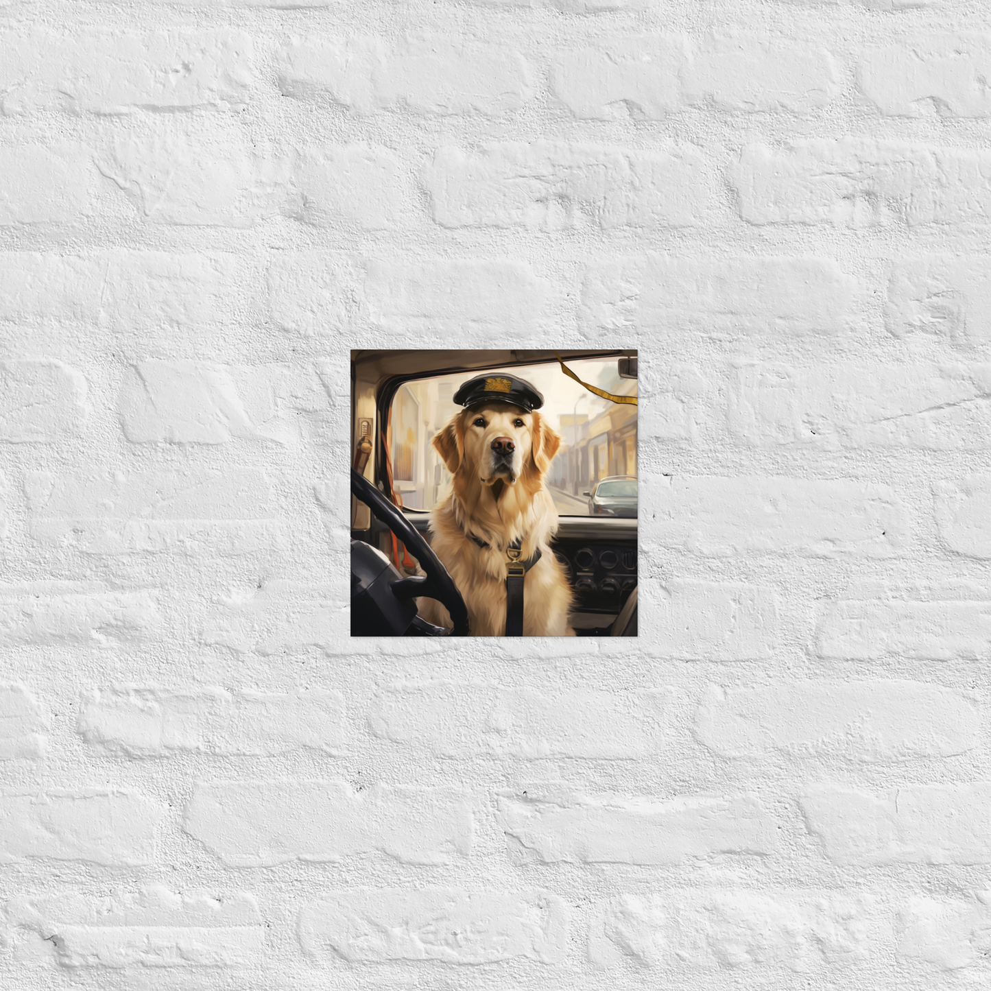 Golden Retriever Bus Driver Poster