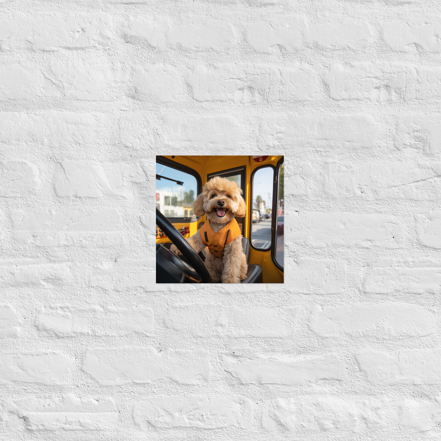 Poodle Bus Driver Poster