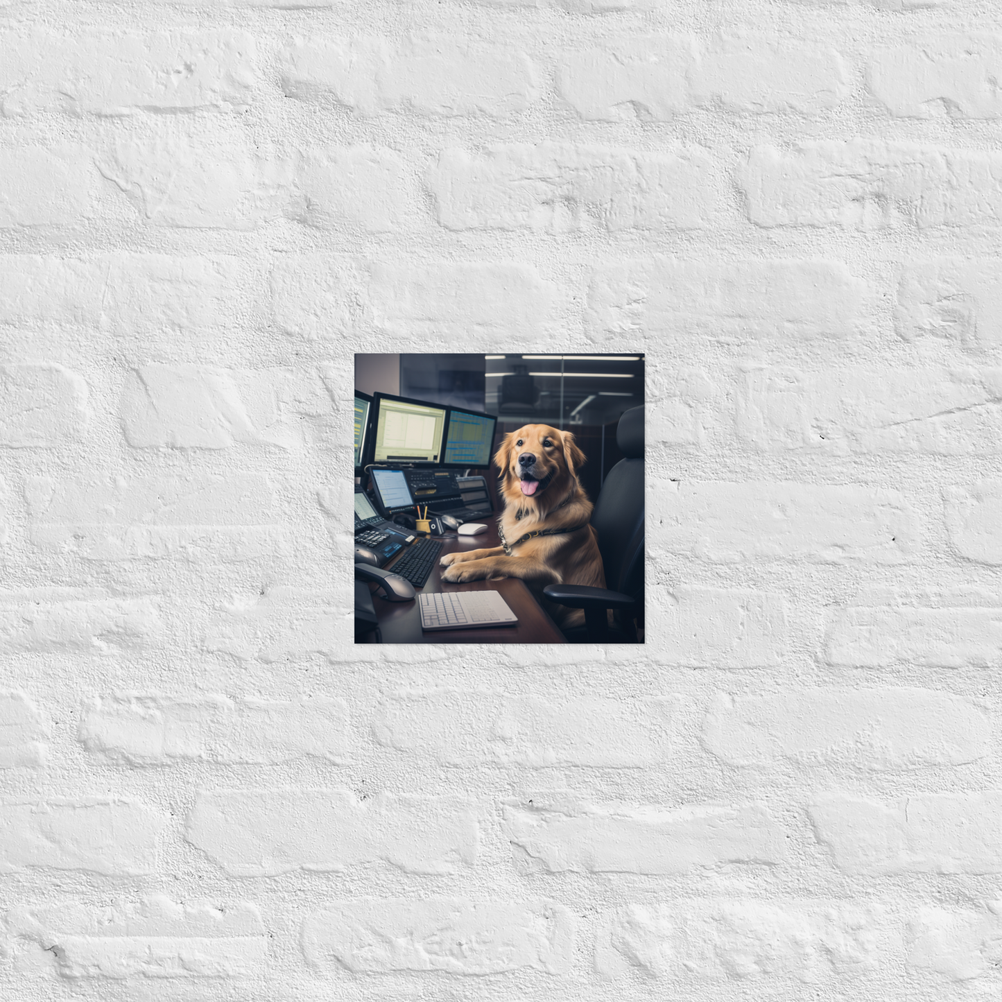 Golden Retriever Stock Trader Poster