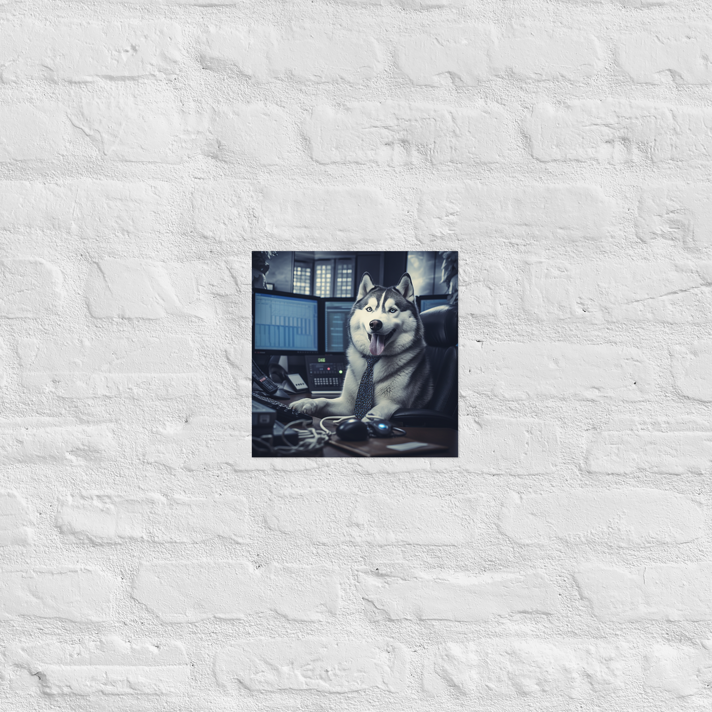 Siberian Husky Stock Trader Poster