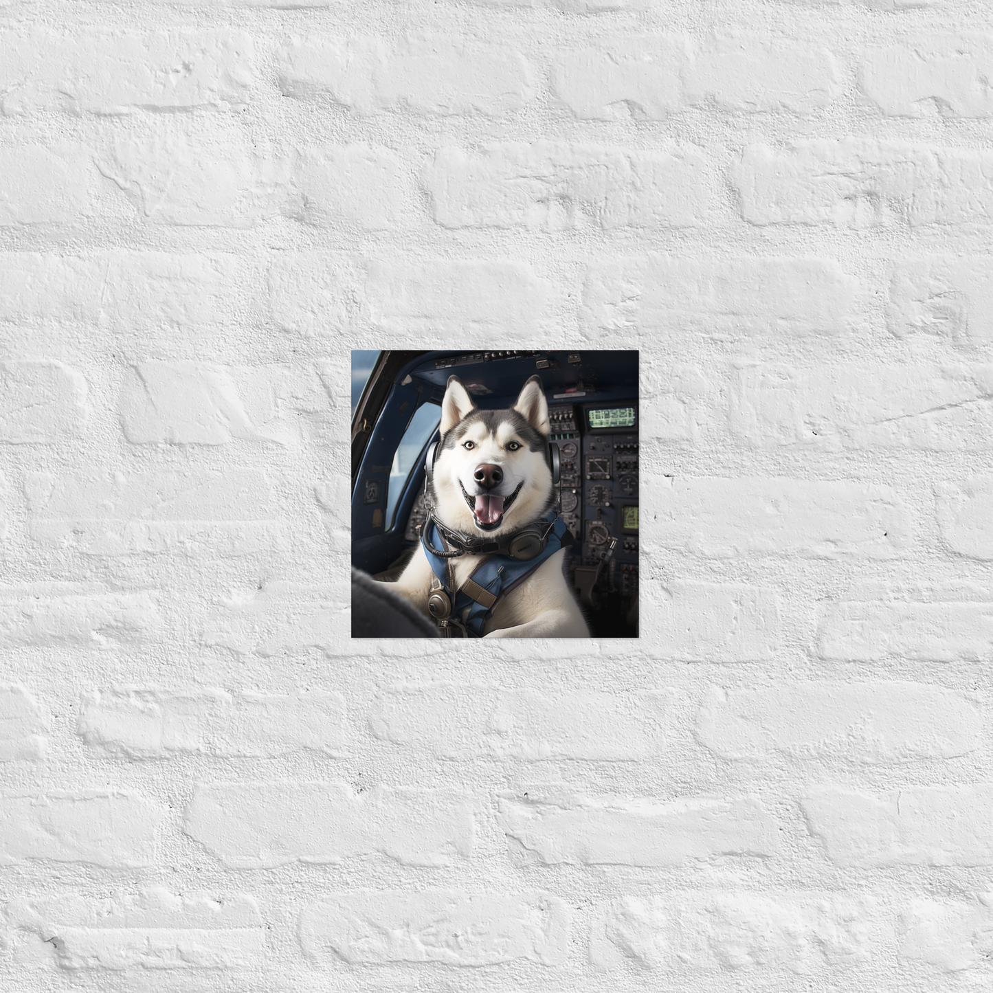 Siberian Husky Air Force Officer Poster