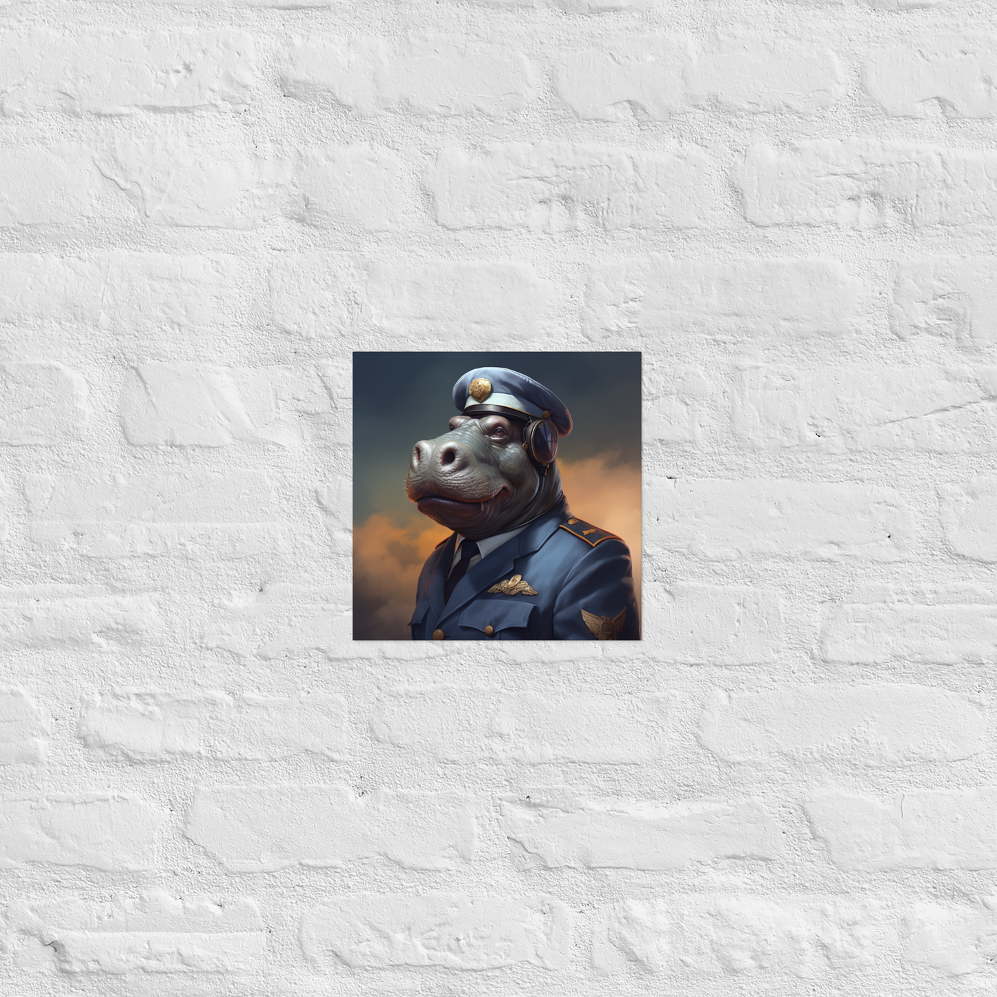 Hippo Air Force Officer Poster