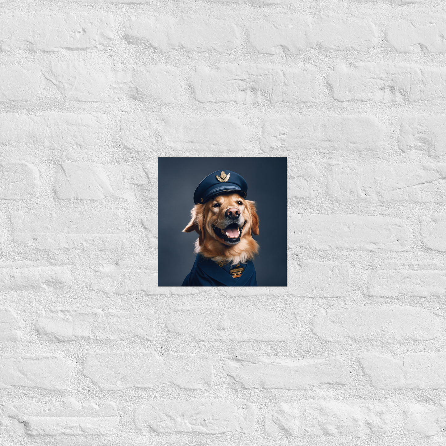 Golden Retriever Airline Pilot Poster