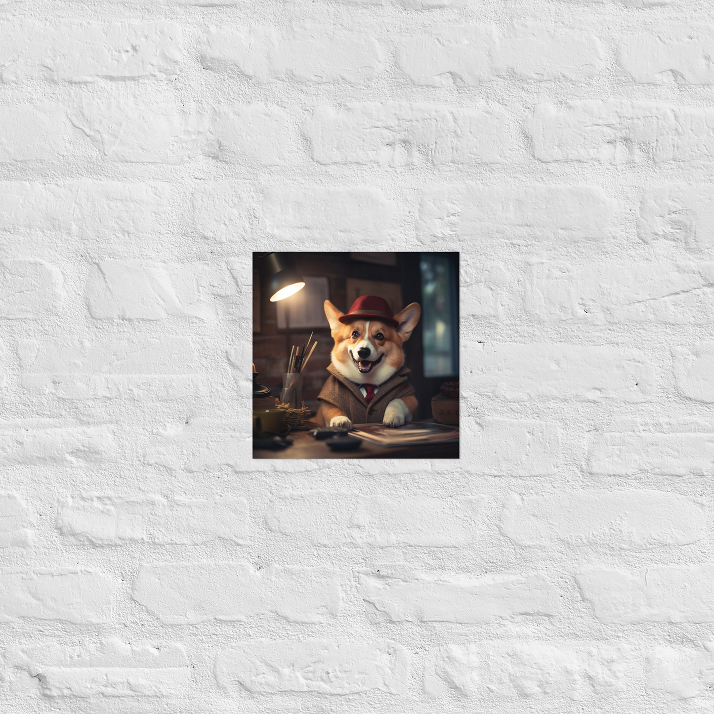 Pembroke Welsh Corgi Detective Poster