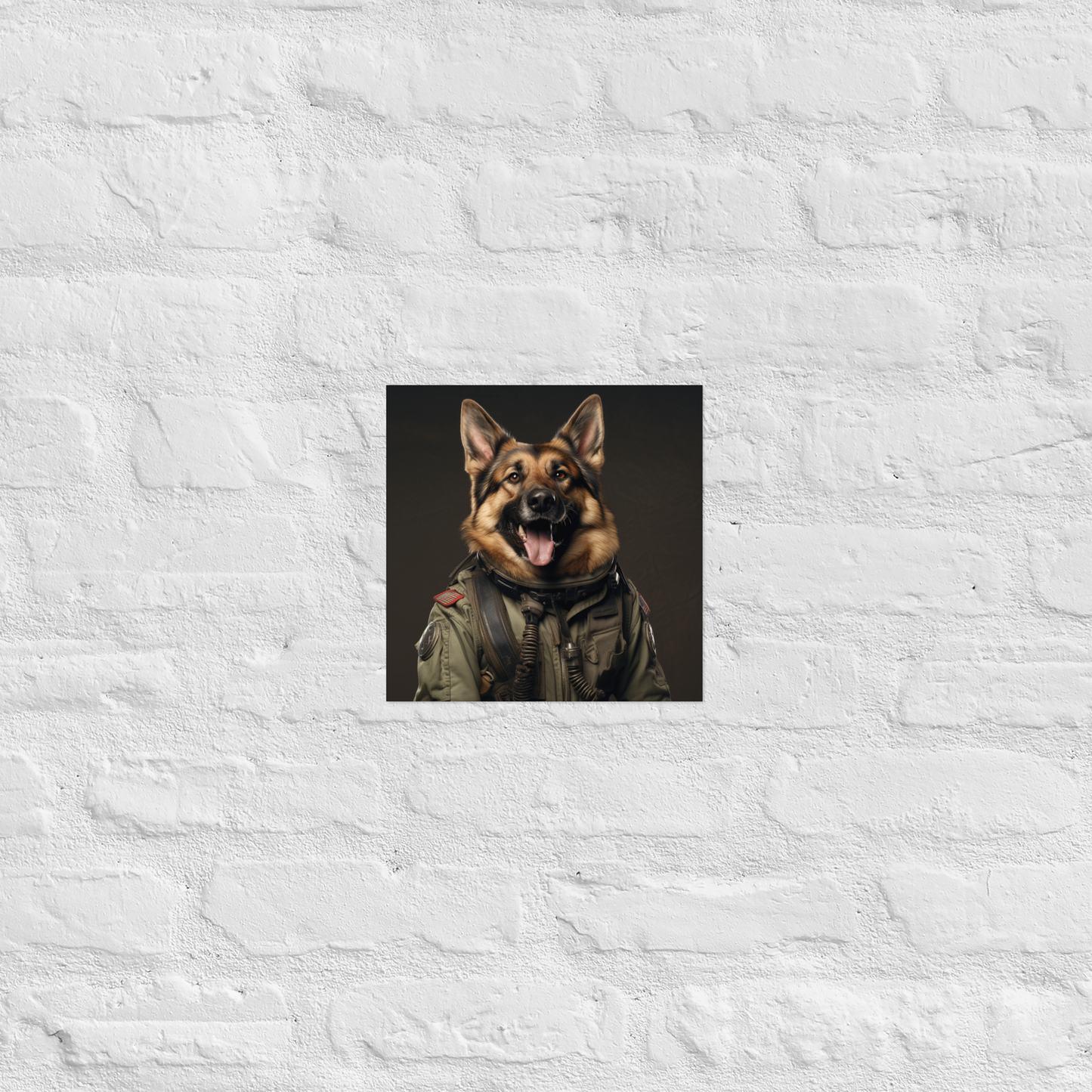 German Shepherd Military Person Poster