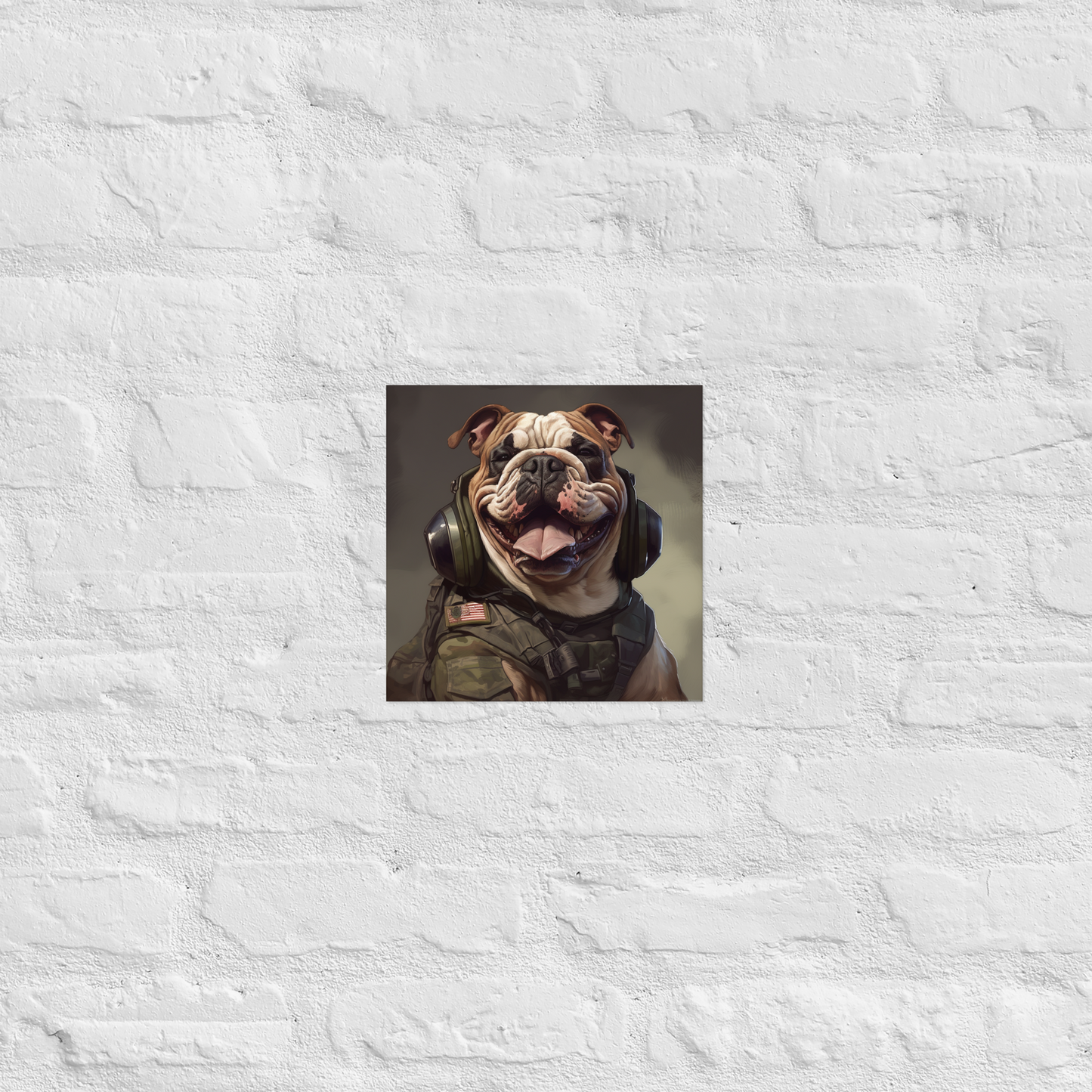 Bulldog Military Person Poster