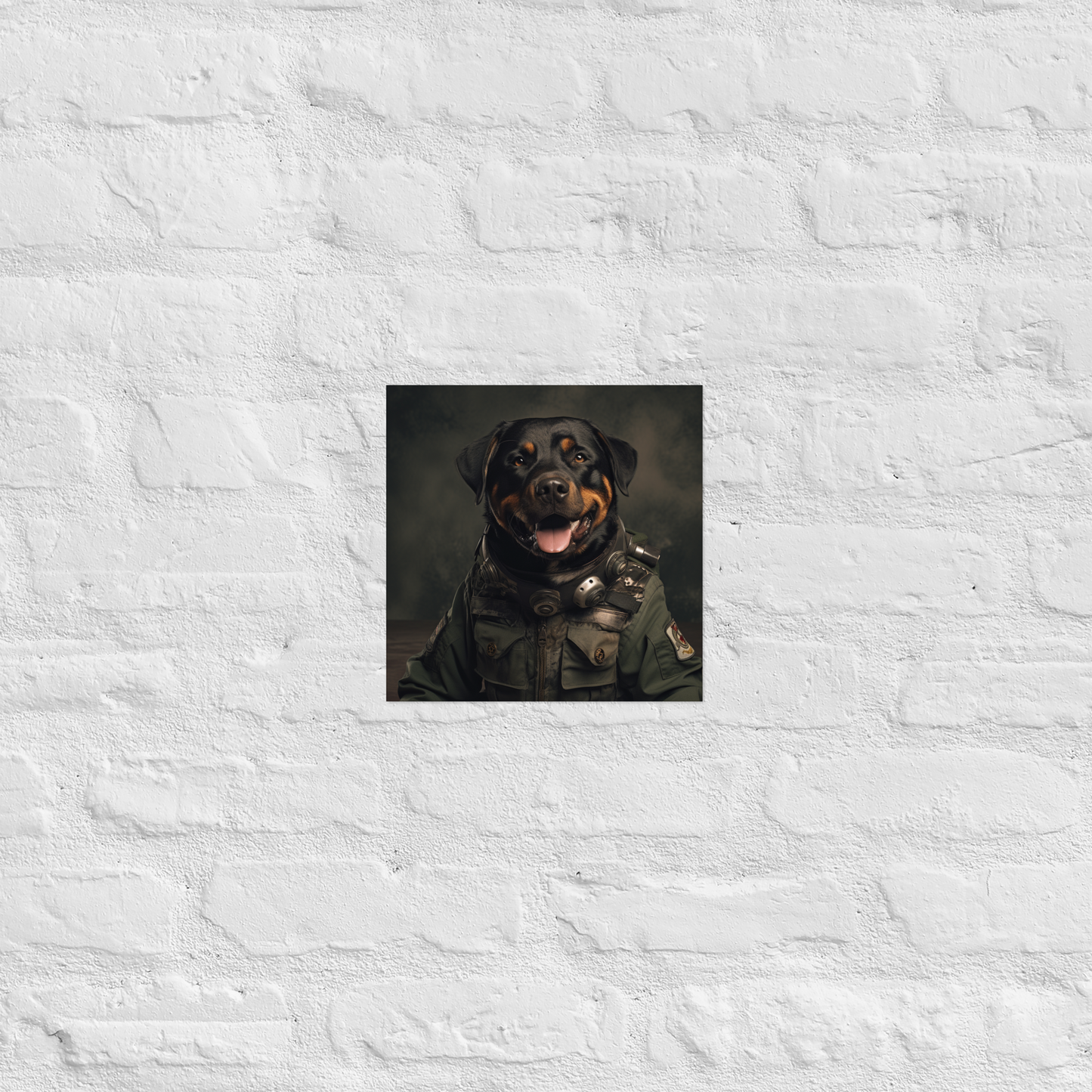 Rottweiler Military Person Poster