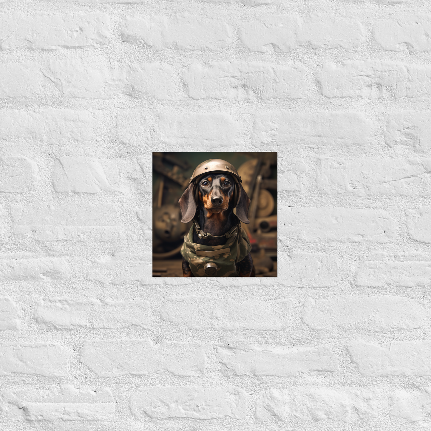 Dachshund Military Person Poster