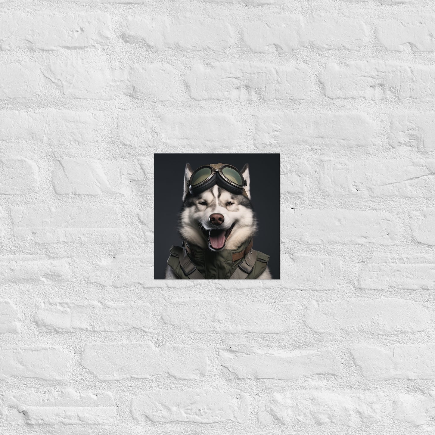 Siberian Husky Military Person Poster