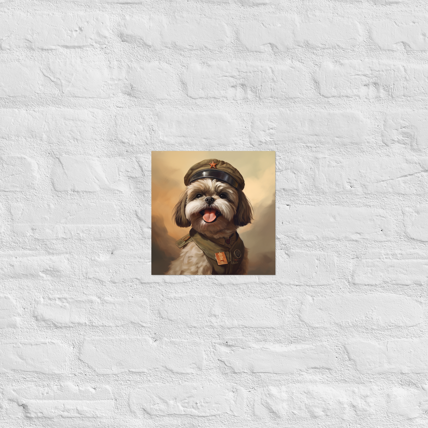 Shih Tzu Military Person Poster