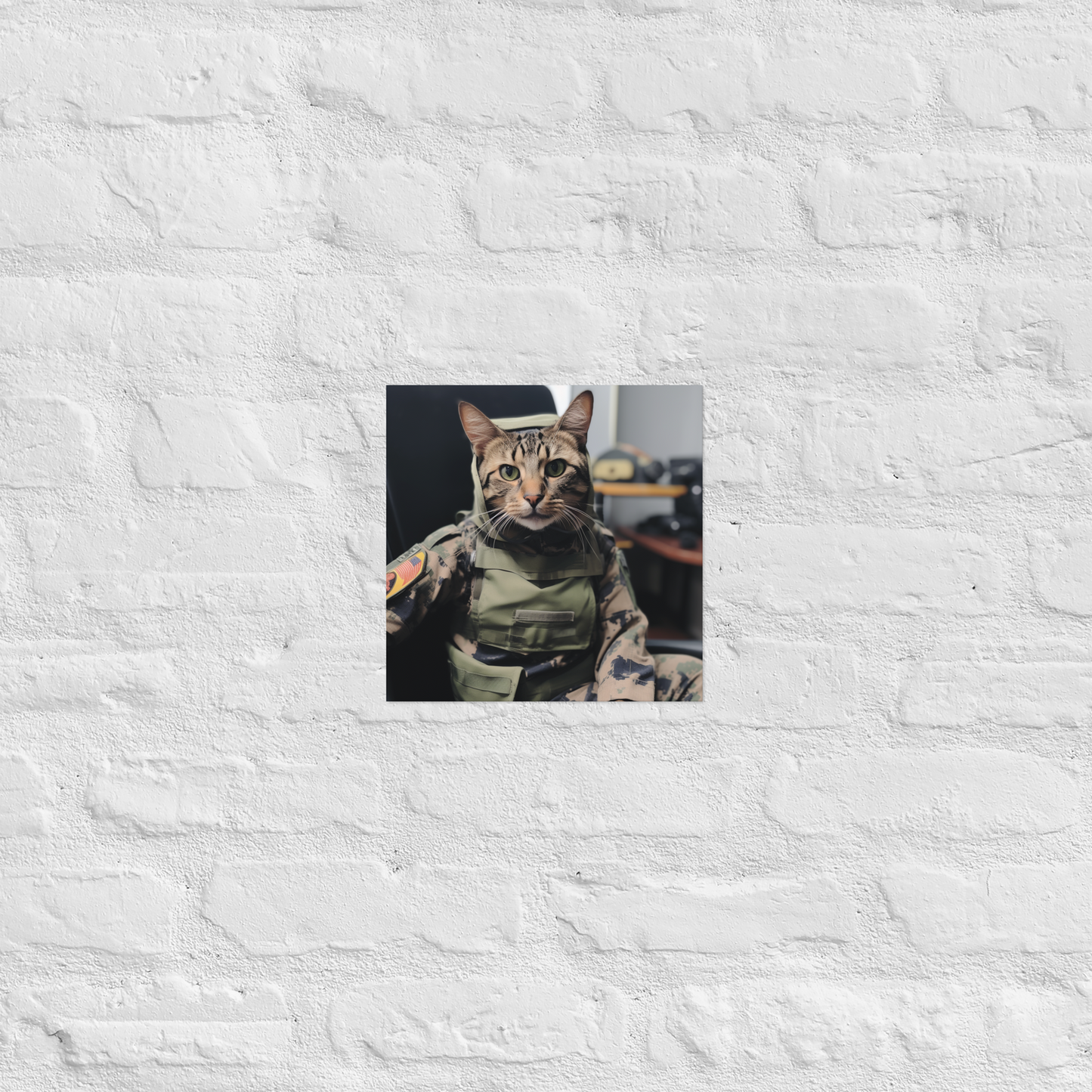 Domestic Shorthair Military Person Poster