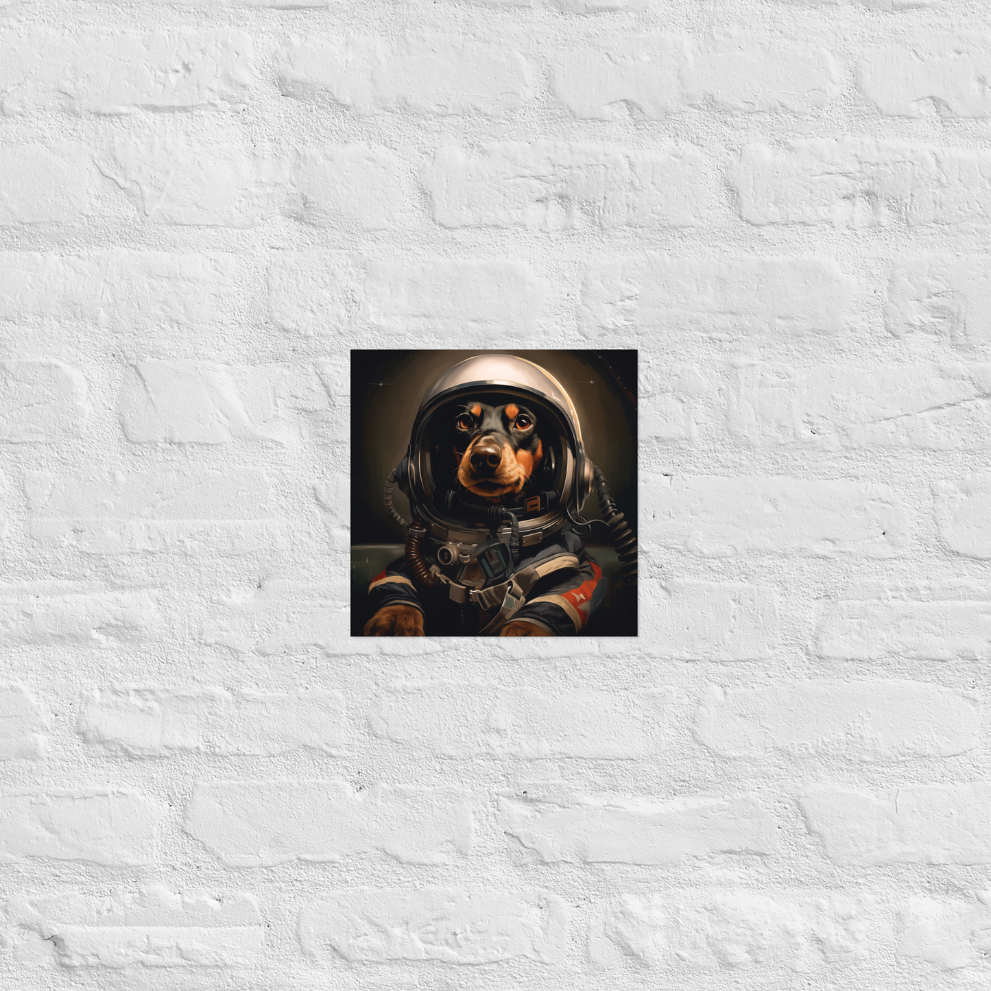 Dachshund F1 Car Driver Poster