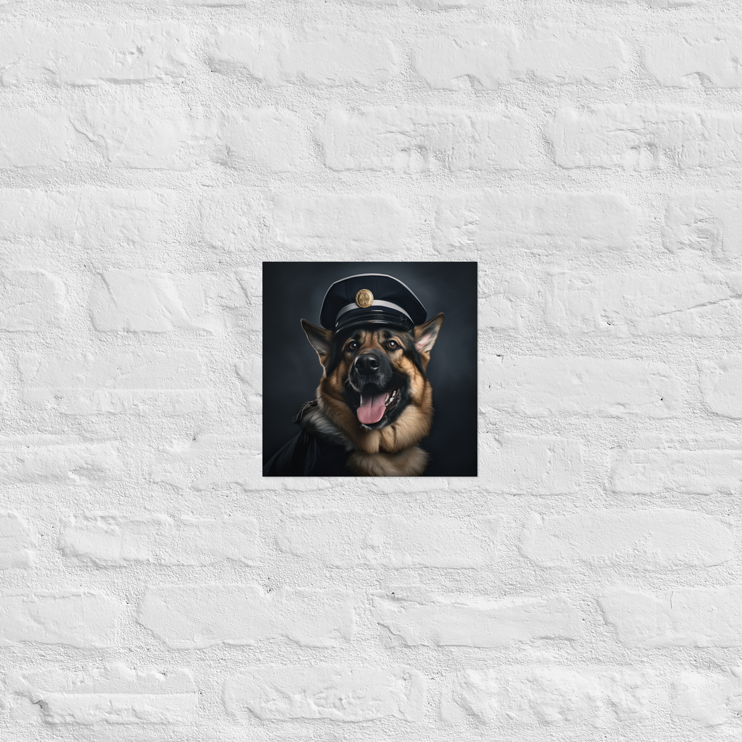 German Shepherd Police Officer Poster