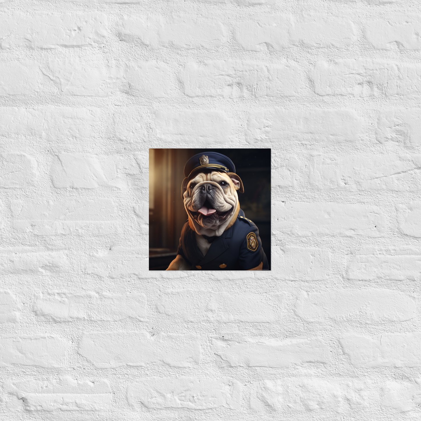 Bulldog Police Officer Poster