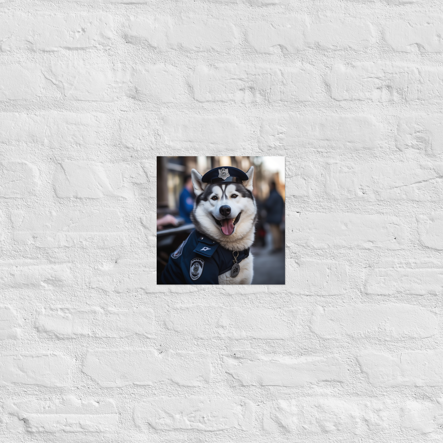 Siberian Husky Police Officer Poster