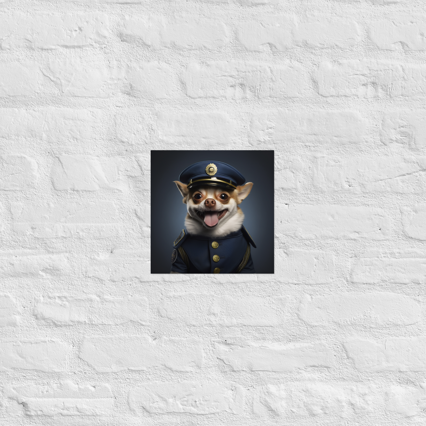 Chihuahua Police Officer Poster