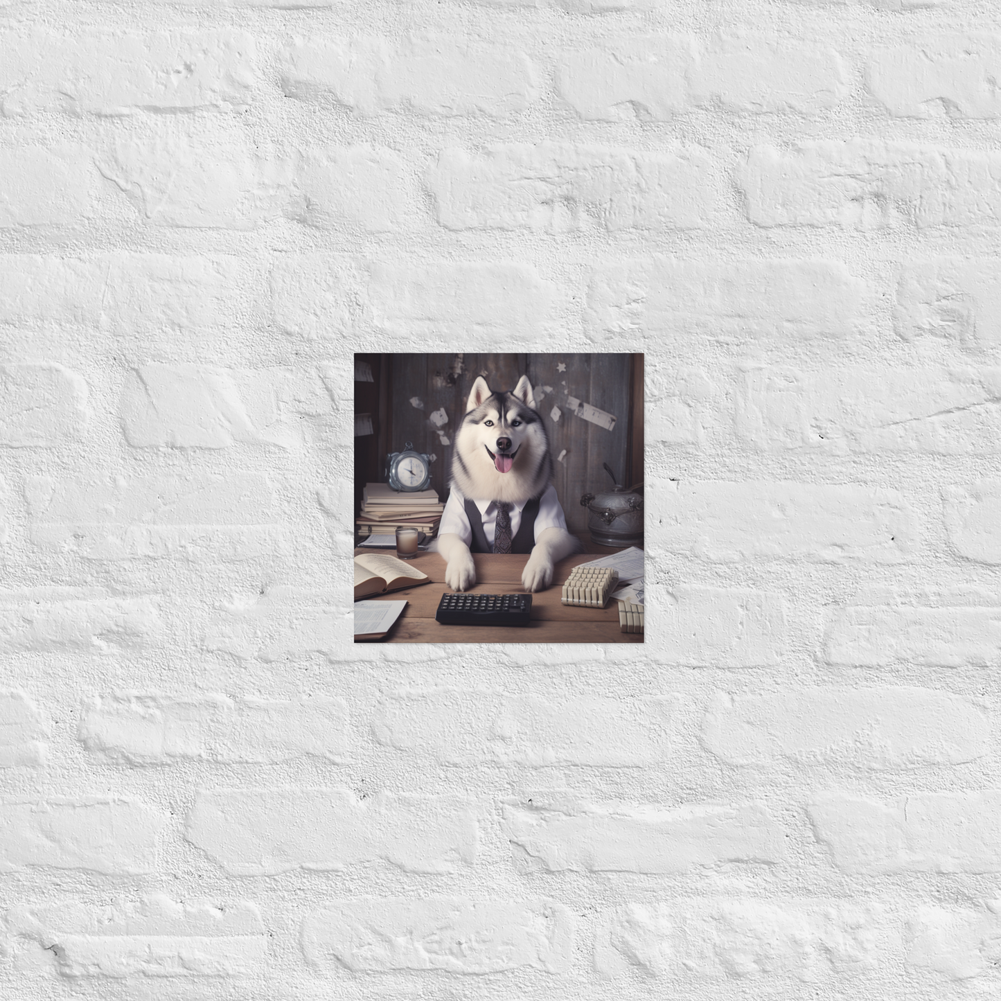 Siberian Husky Accountant Poster