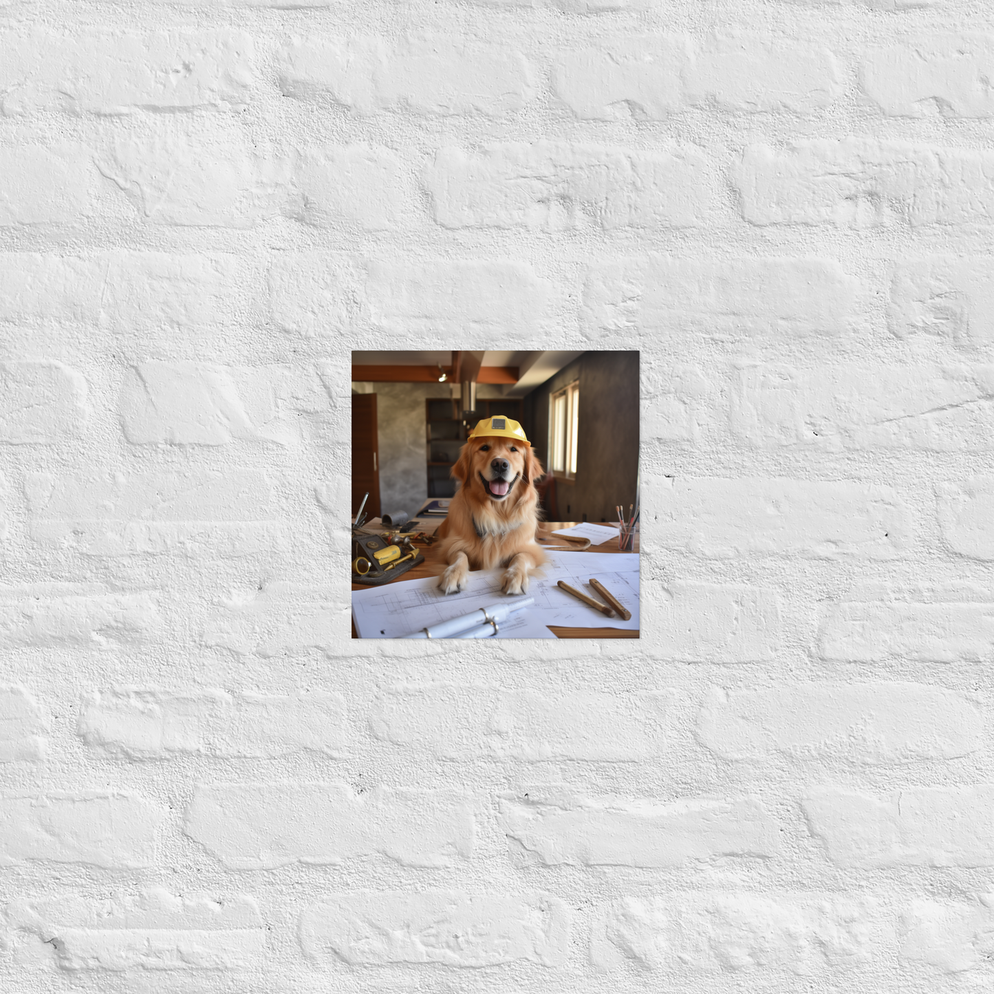 Golden Retriever Architect Poster