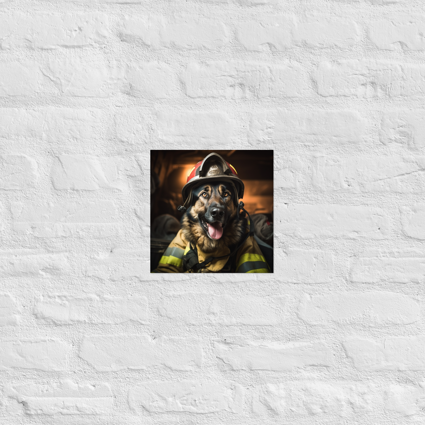 German Shepherd Firefighter Poster