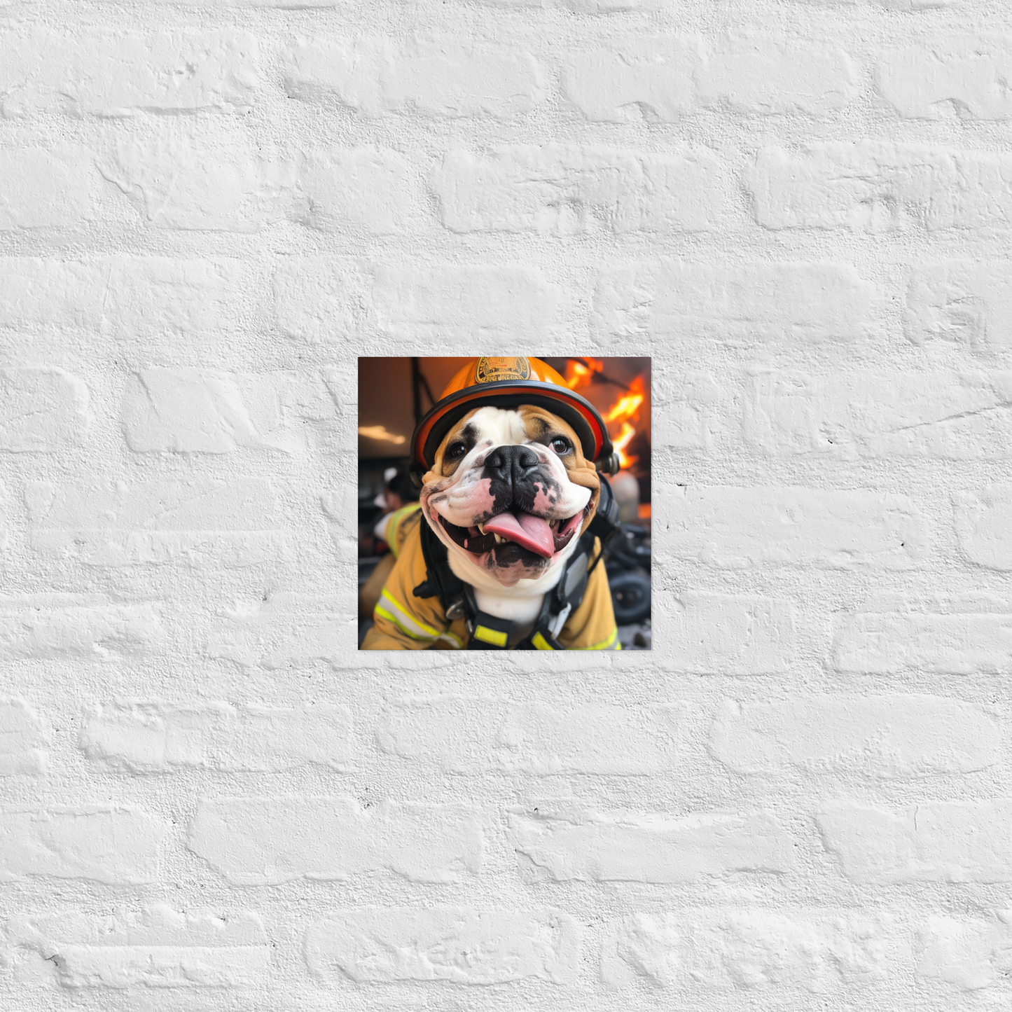 Bulldog Firefighter Poster