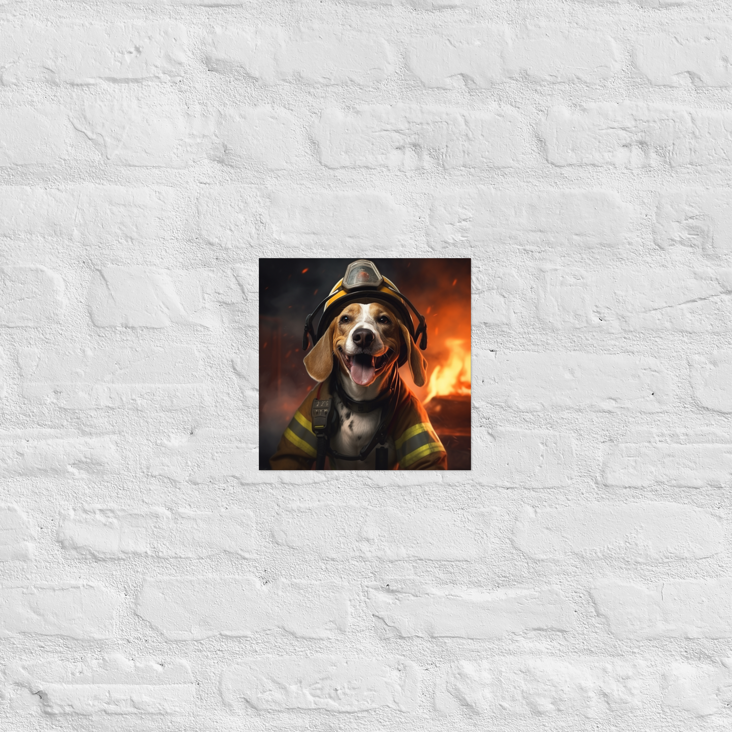 Beagle Firefighter Poster