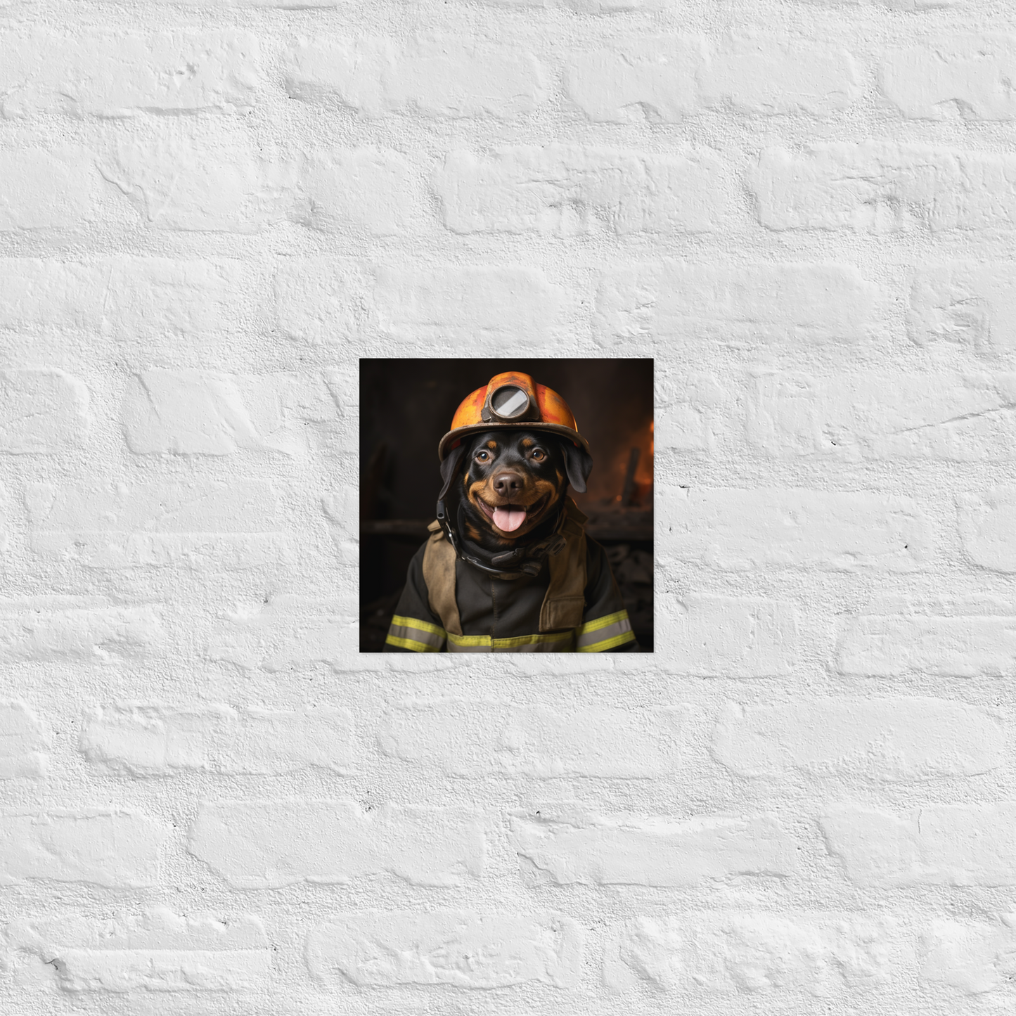 Rottweiler Firefighter Poster