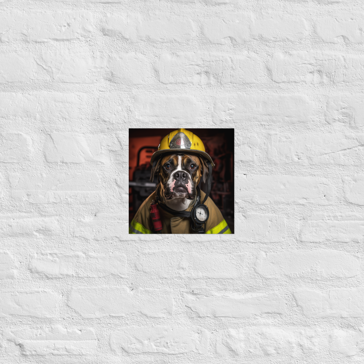 Boxer Firefighter Poster