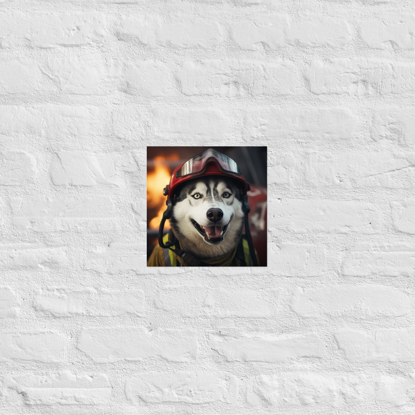 Siberian Husky Firefighter Poster