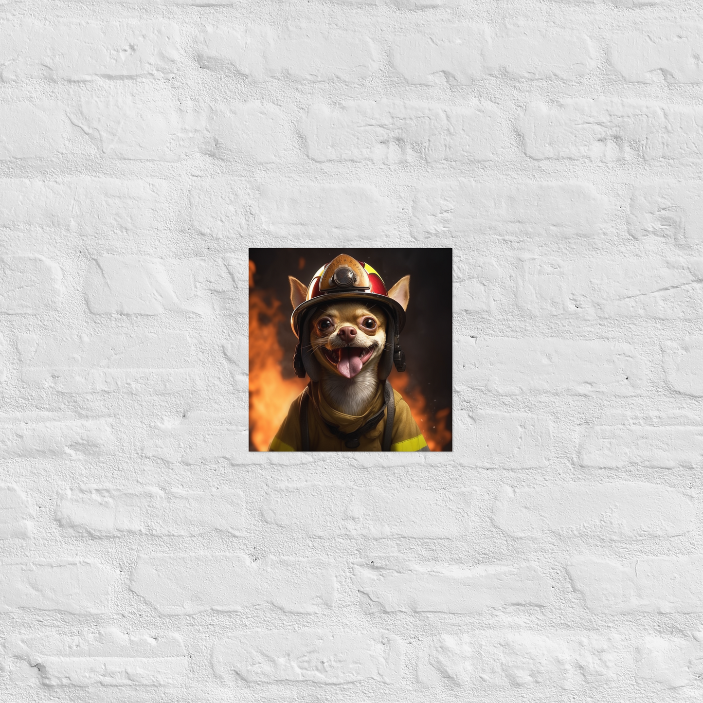 Chihuahua Firefighter Poster