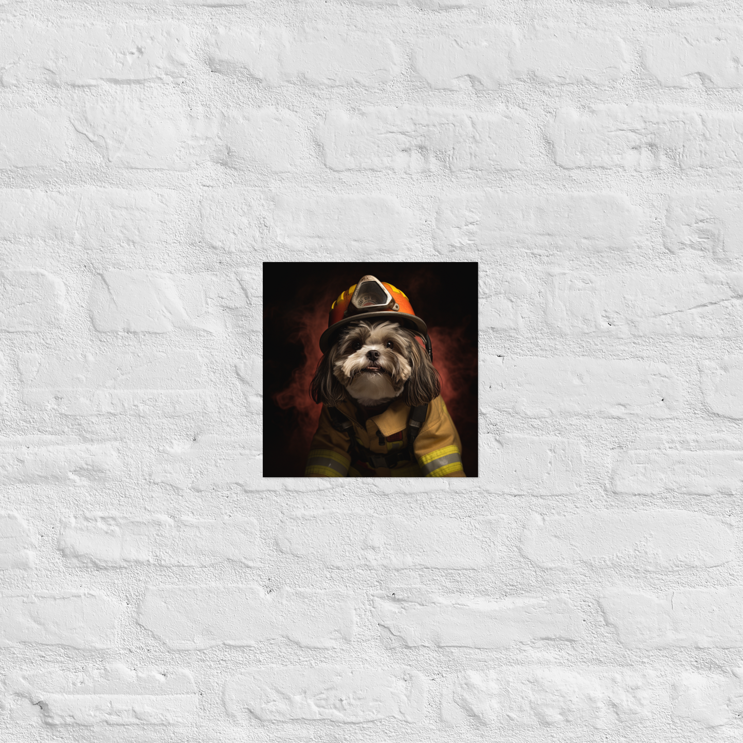 Shih Tzu Firefighter Poster