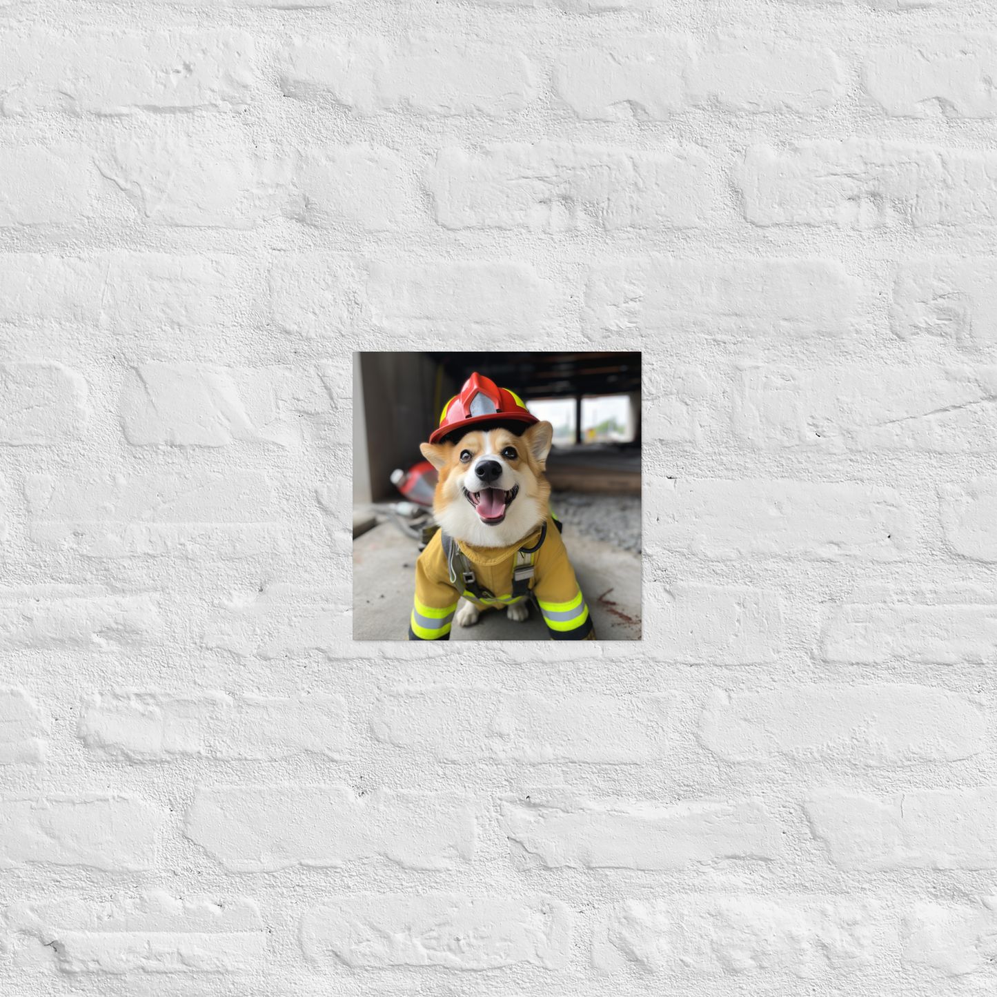 Pembroke Welsh Corgi Firefighter Poster