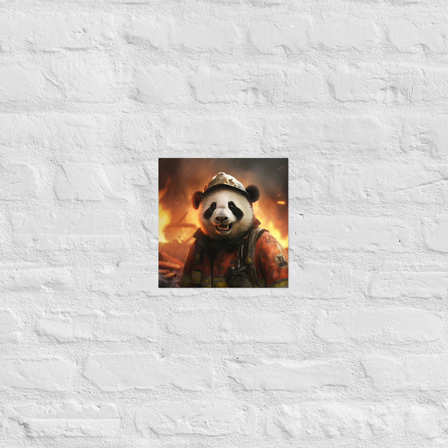 Panda Firefighter Poster