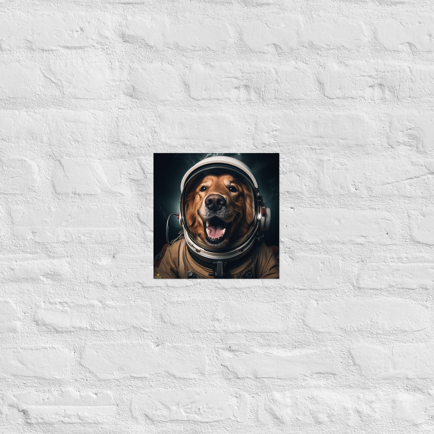 Golden Retriever Astronaut Poster