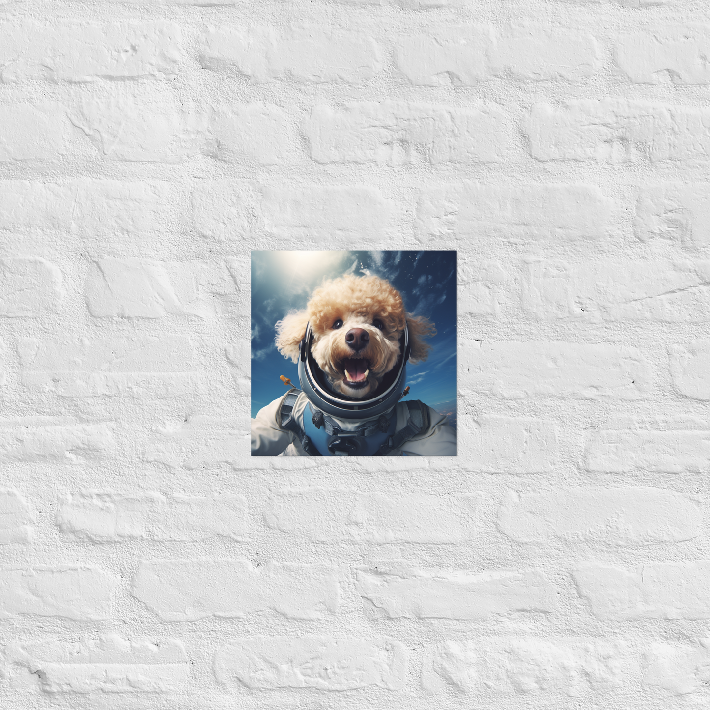 Poodle Astronaut Poster