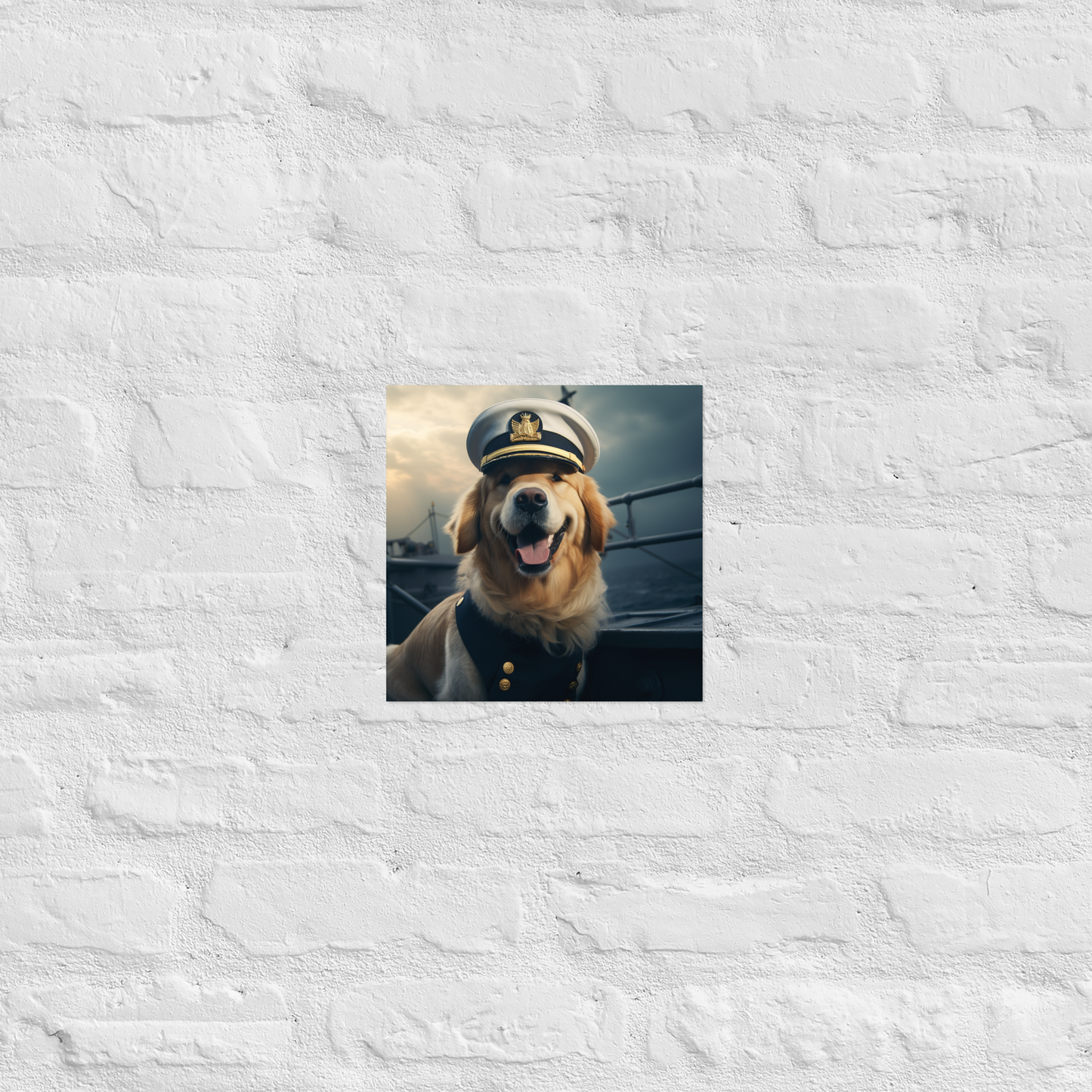 Golden Retriever NavyOfficer Poster