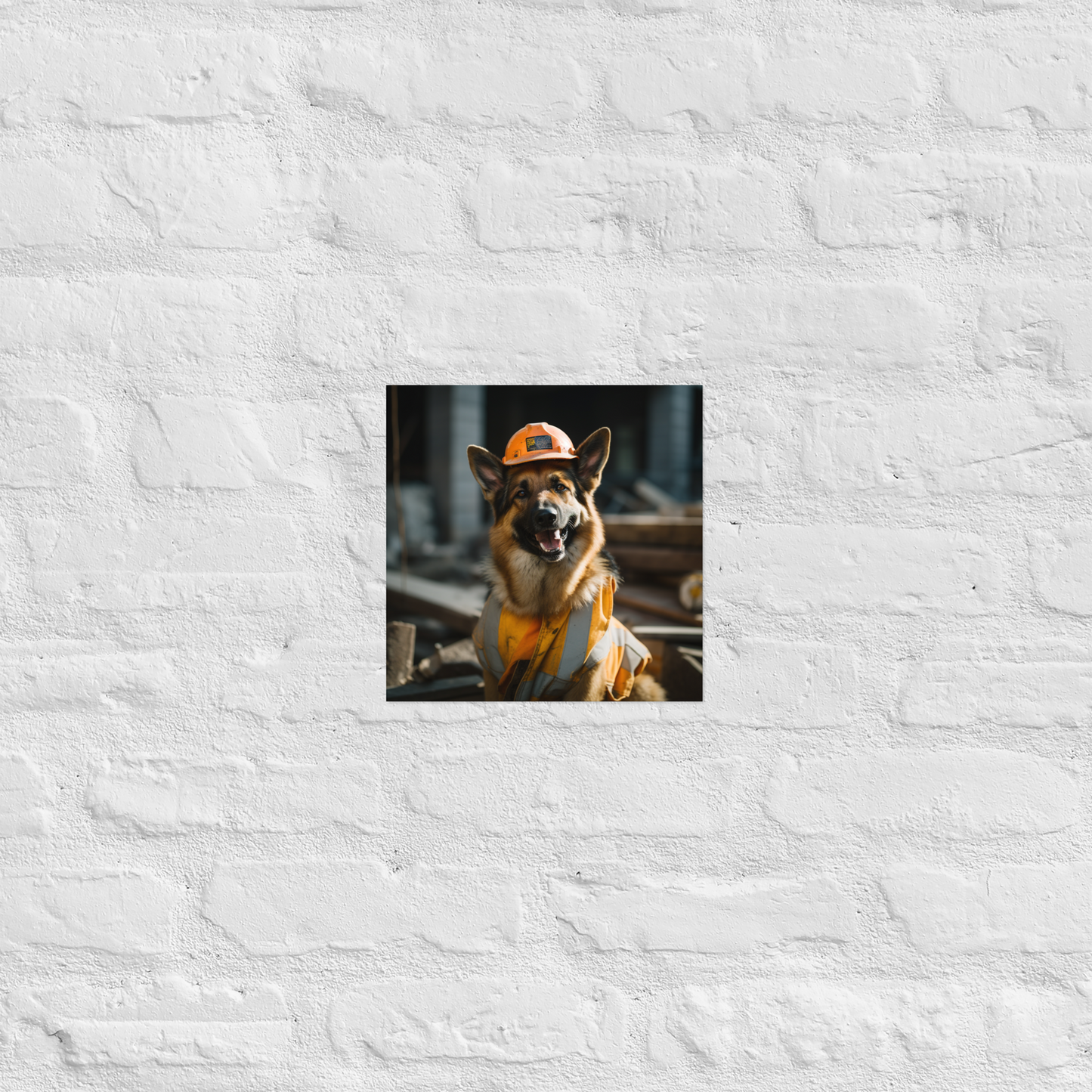 German Shepherd ConstructionWorker Poster