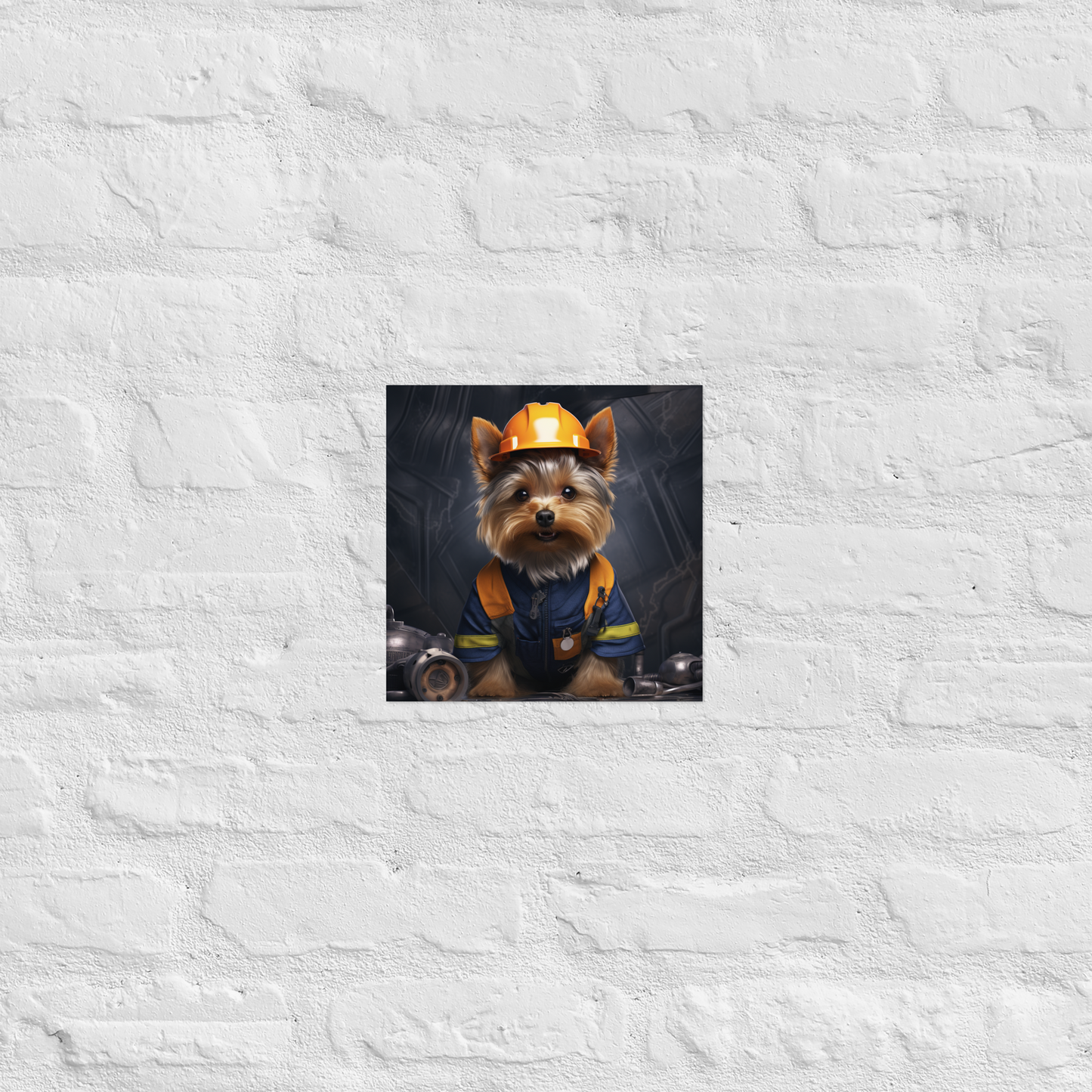 Yorkshire Terrier ConstructionWorker Poster