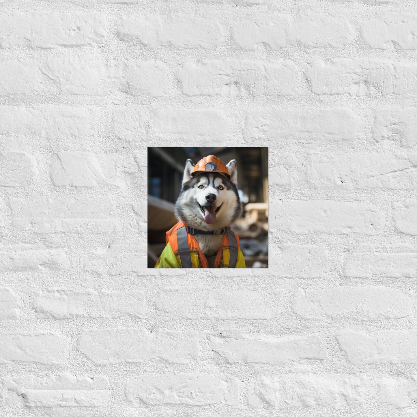 Siberian Husky ConstructionWorker Poster