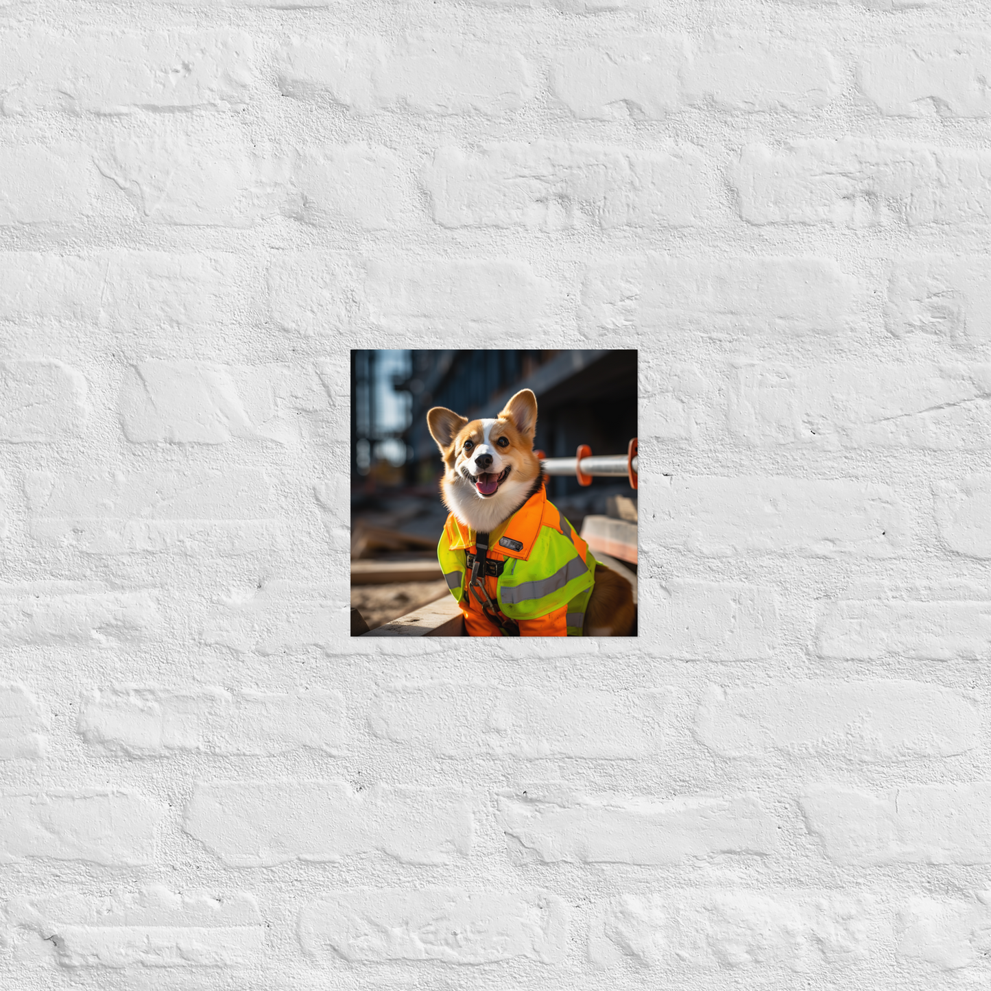 Pembroke Welsh Corgi ConstructionWorker Poster