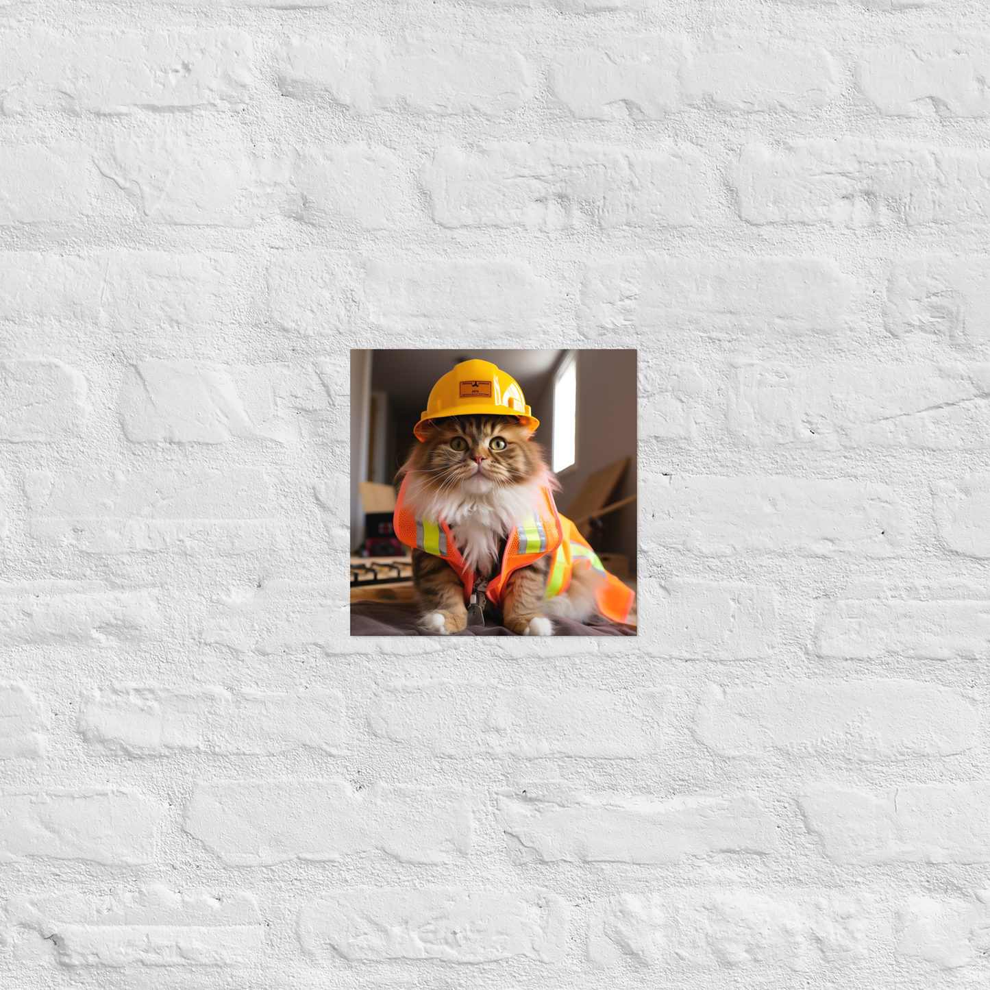 Maine Coon ConstructionWorker Poster