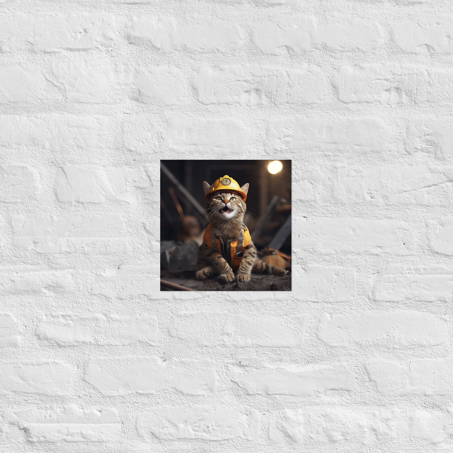 Domestic Shorthair ConstructionWorker Poster