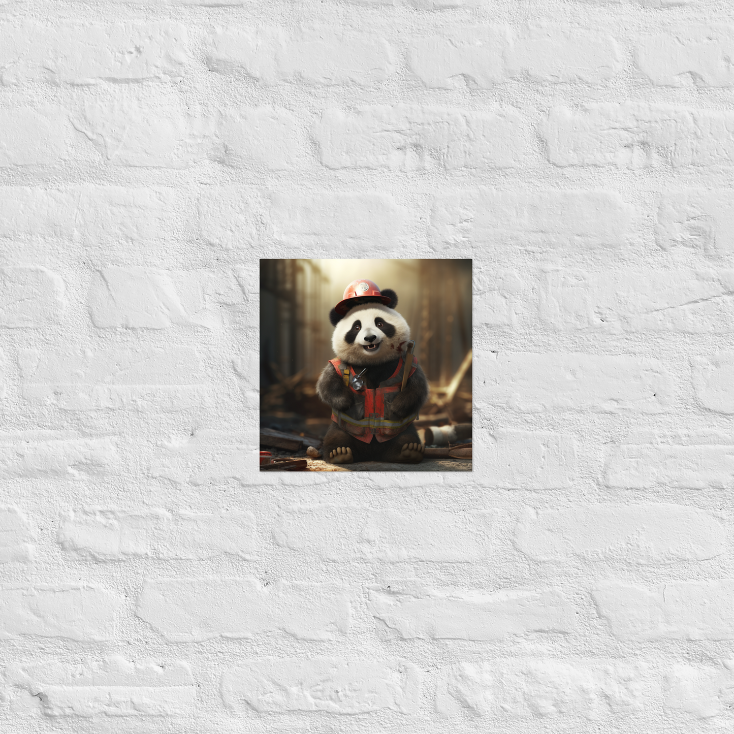 Panda ConstructionWorker Poster