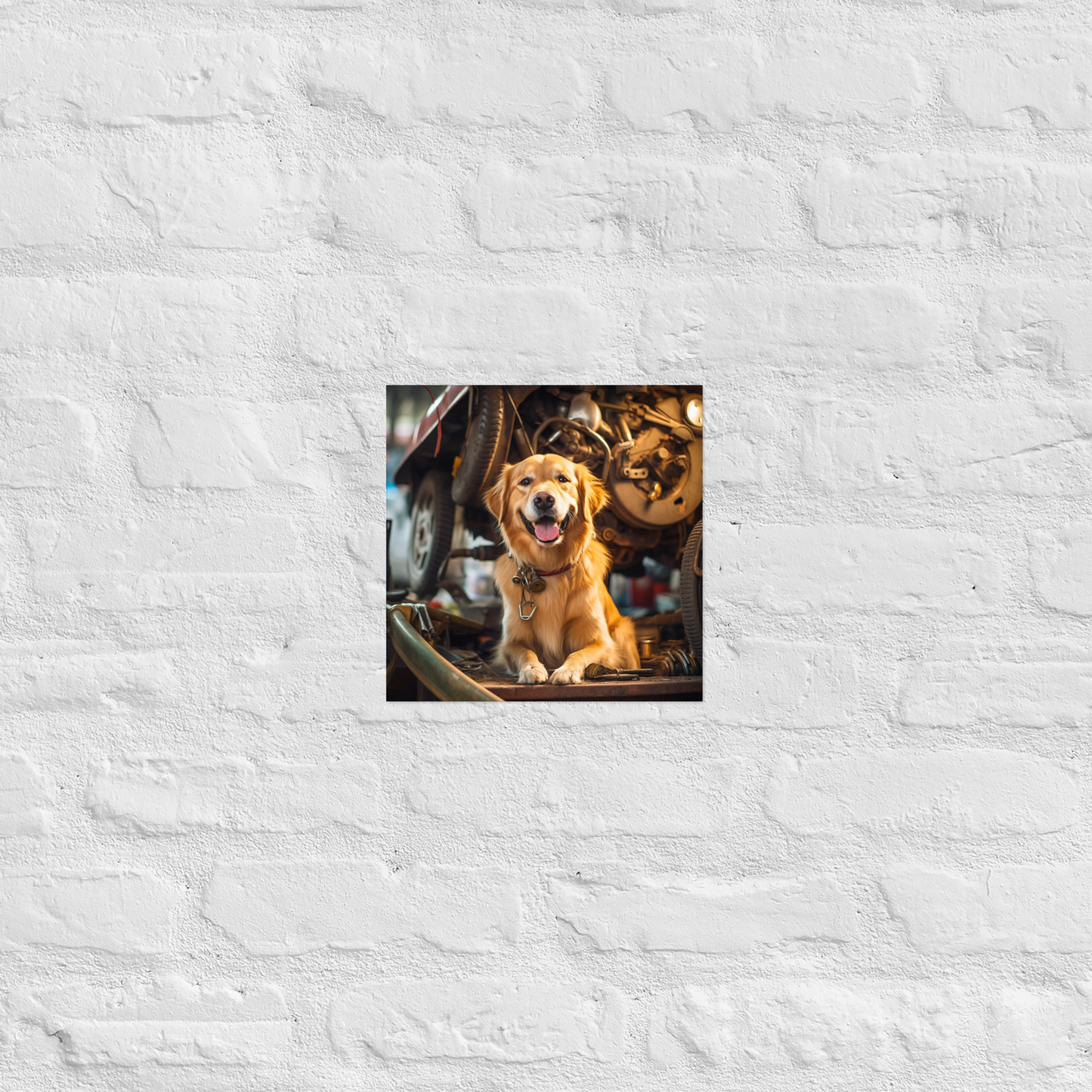 Golden Retriever AutoMechanic Poster