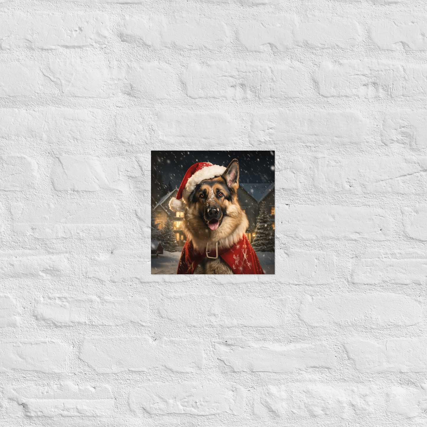 German Shepherd Christmas Poster