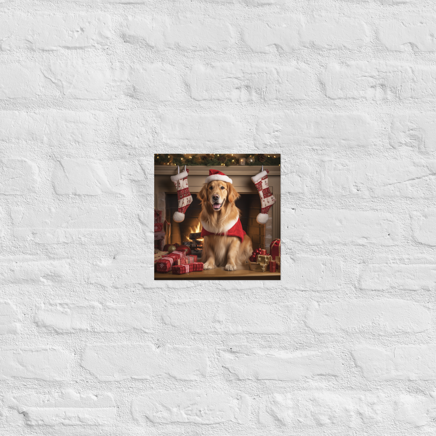 Golden Retriever Christmas Poster