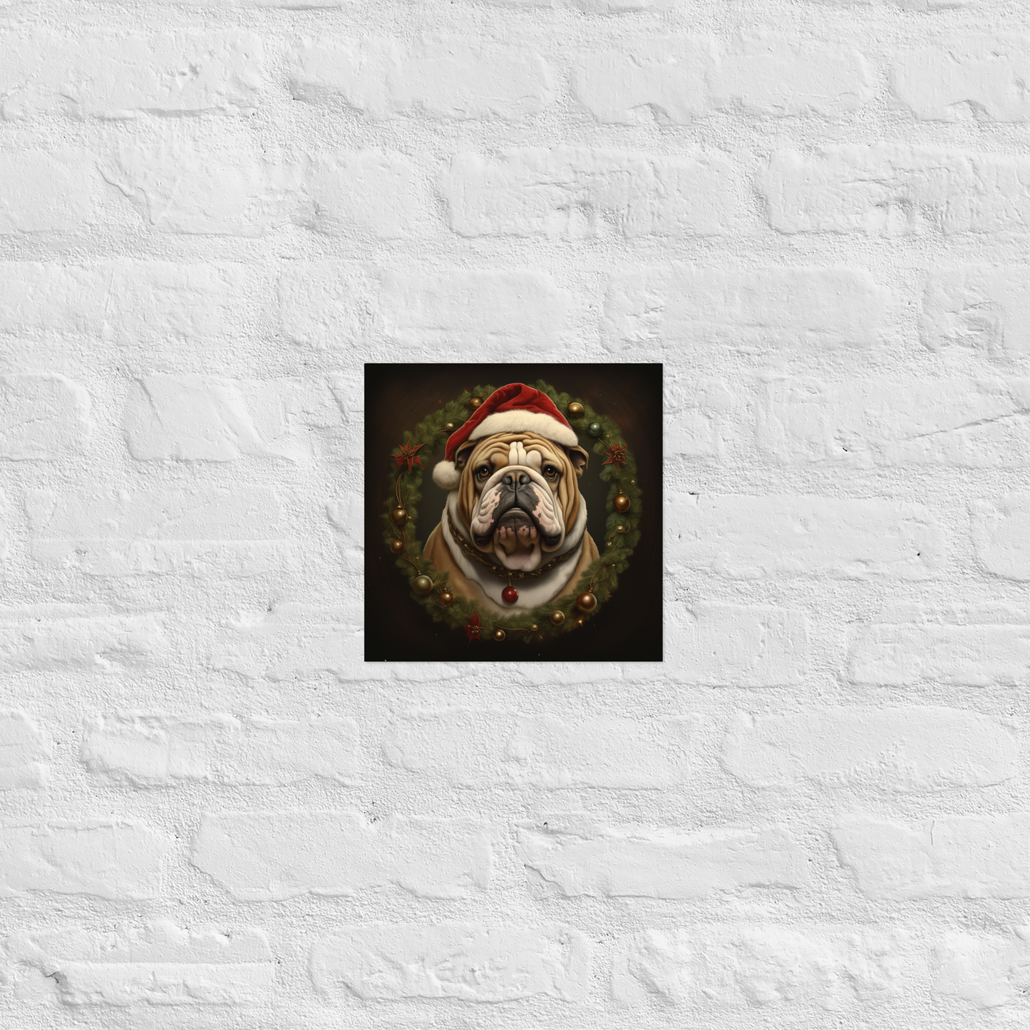 Bulldog Christmas Poster