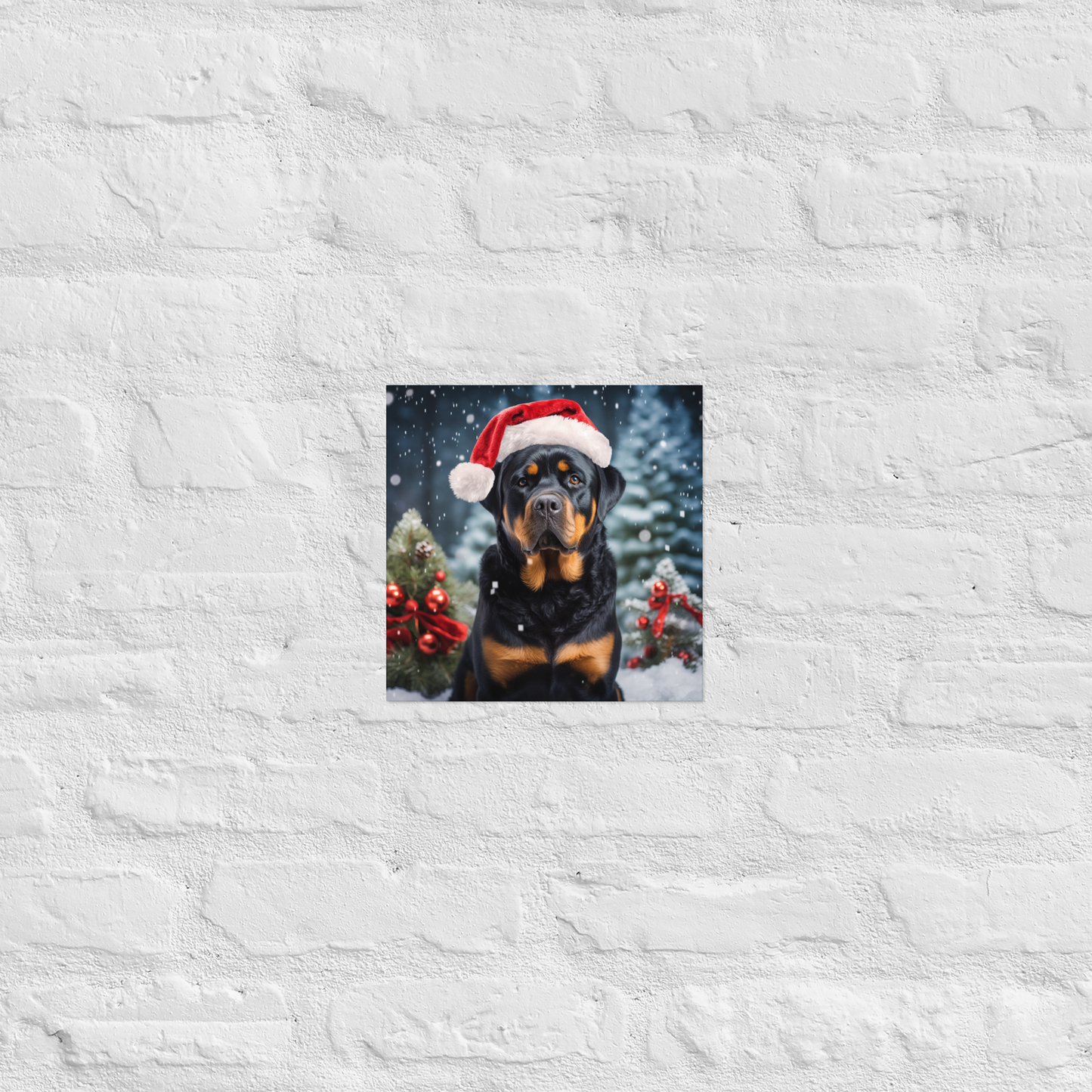 Rottweiler Christmas Poster