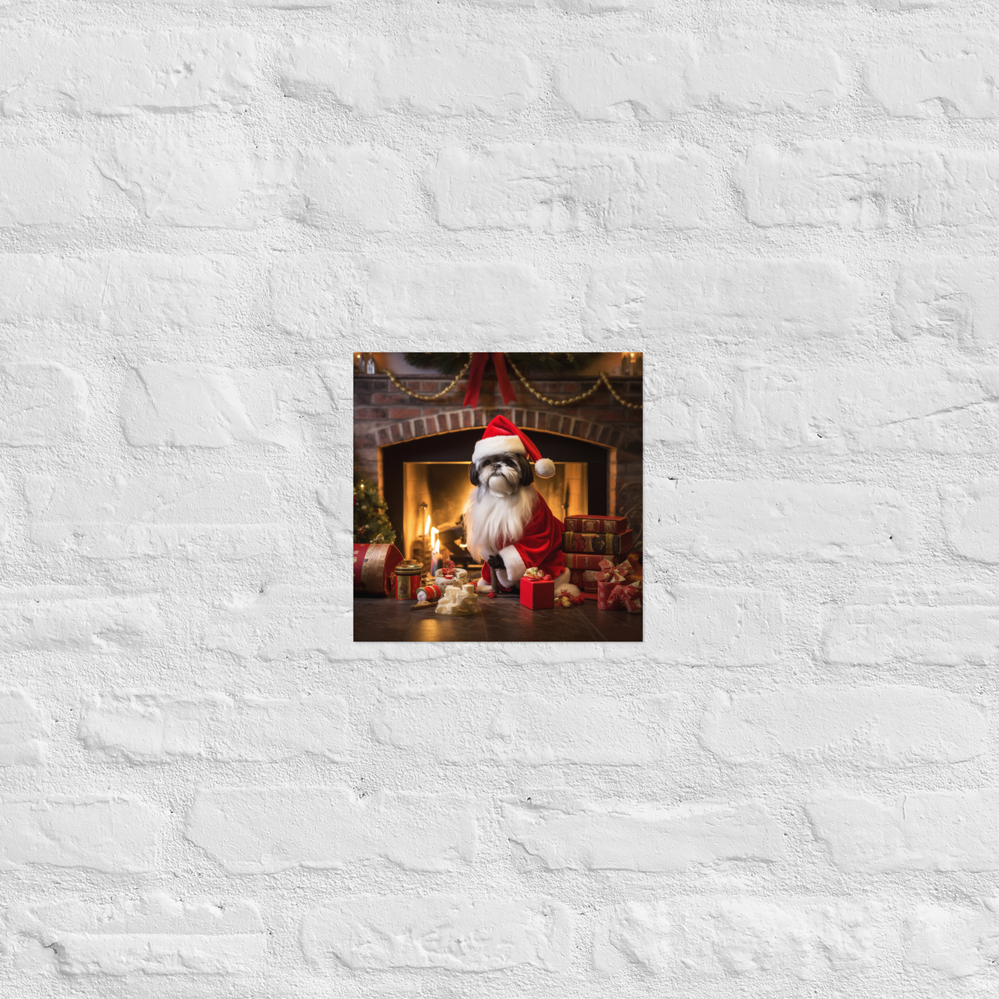 Shih Tzu Christmas Poster