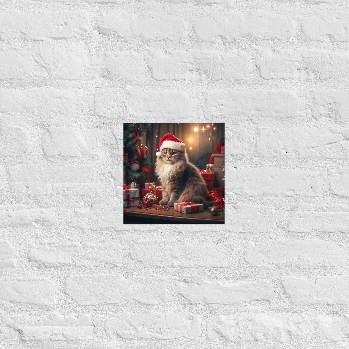 Maine Coon Christmas Poster